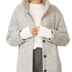 Club Monaco Grey Robeeka Speckled Pea Coat - Size Medium